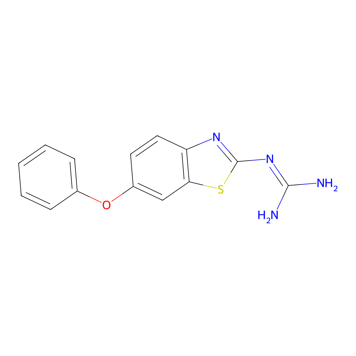 N-(6-phenoxy-1,3-benzothiazol-2-yl)guanidine molecular structure, CAS 1379811-48-9