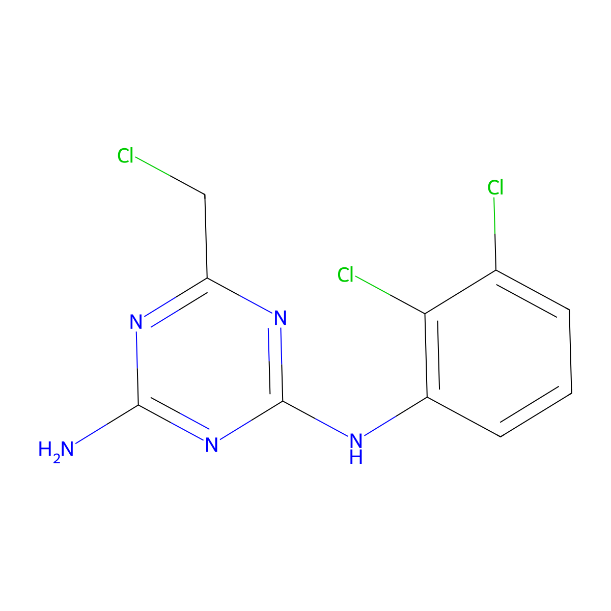 6-(chloromethyl)-N-(2,3-dichlorophenyl)-1,3,5-triazine-2,4-diamine molecular structure, CAS 1379811-51-4