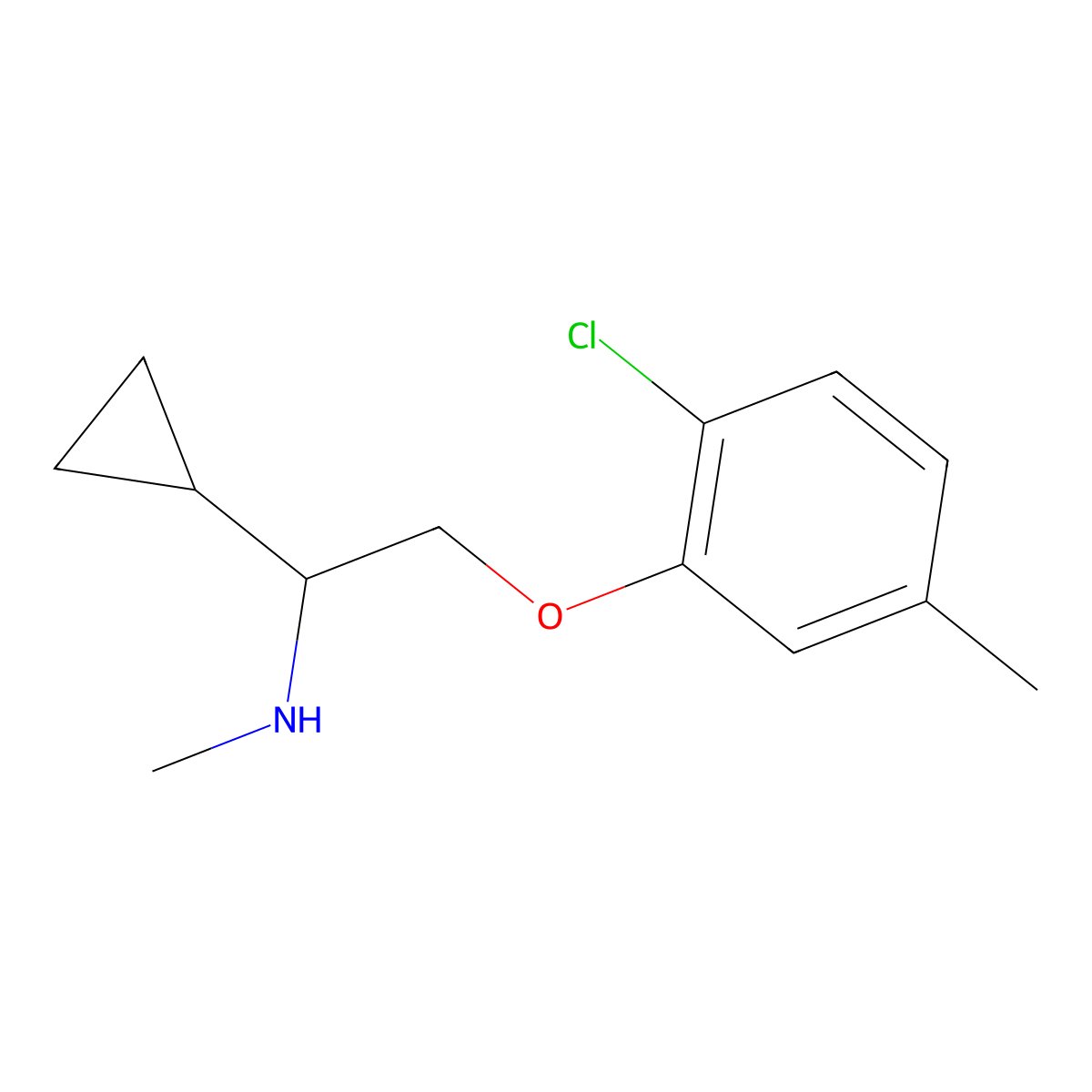 [2-(2-Chloro-5-methylphenoxy)-1-cyclopropylethyl]methylamine molecular structure, CAS 1379811-52-5