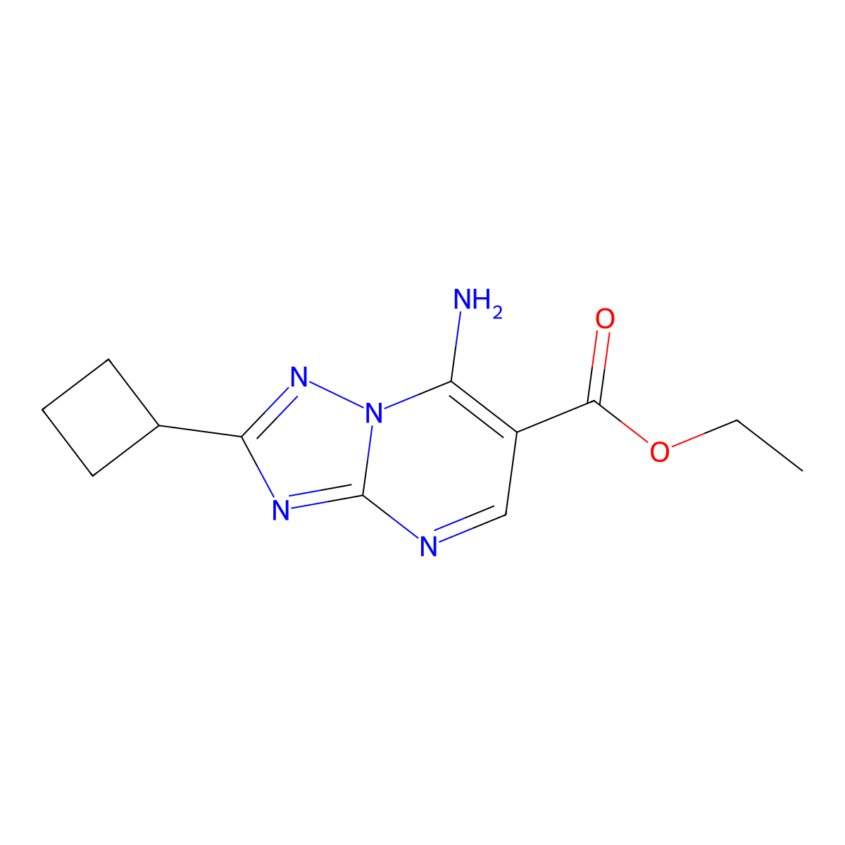 Ethyl 7-amino-2-cyclobutyl[1,2,4]triazolo[1,5-a]pyrimidine-6-carboxylate molecular structure, CAS 1379811-62-7