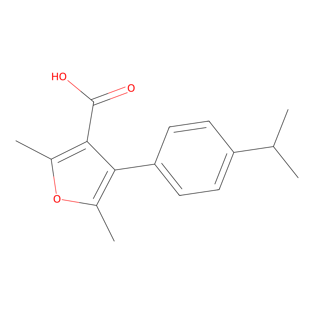 4-(4-Isopropylphenyl)-2,5-dimethyl-3-furoic acid molecular structure, CAS 1379811-64-9