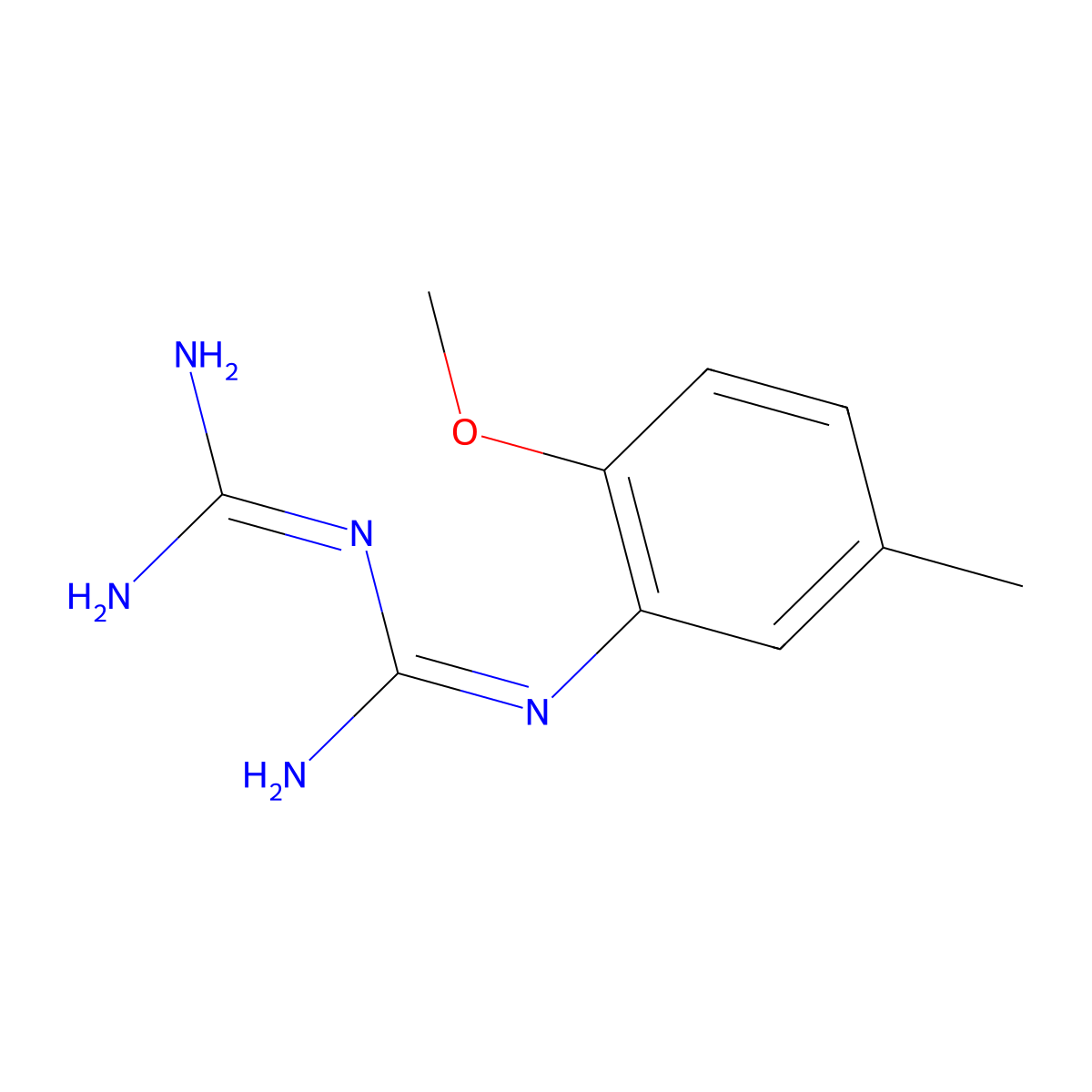 N-(2-methoxy-5-methylphenyl)imidodicarbonimidic diamide molecular structure, CAS 1379811-66-1