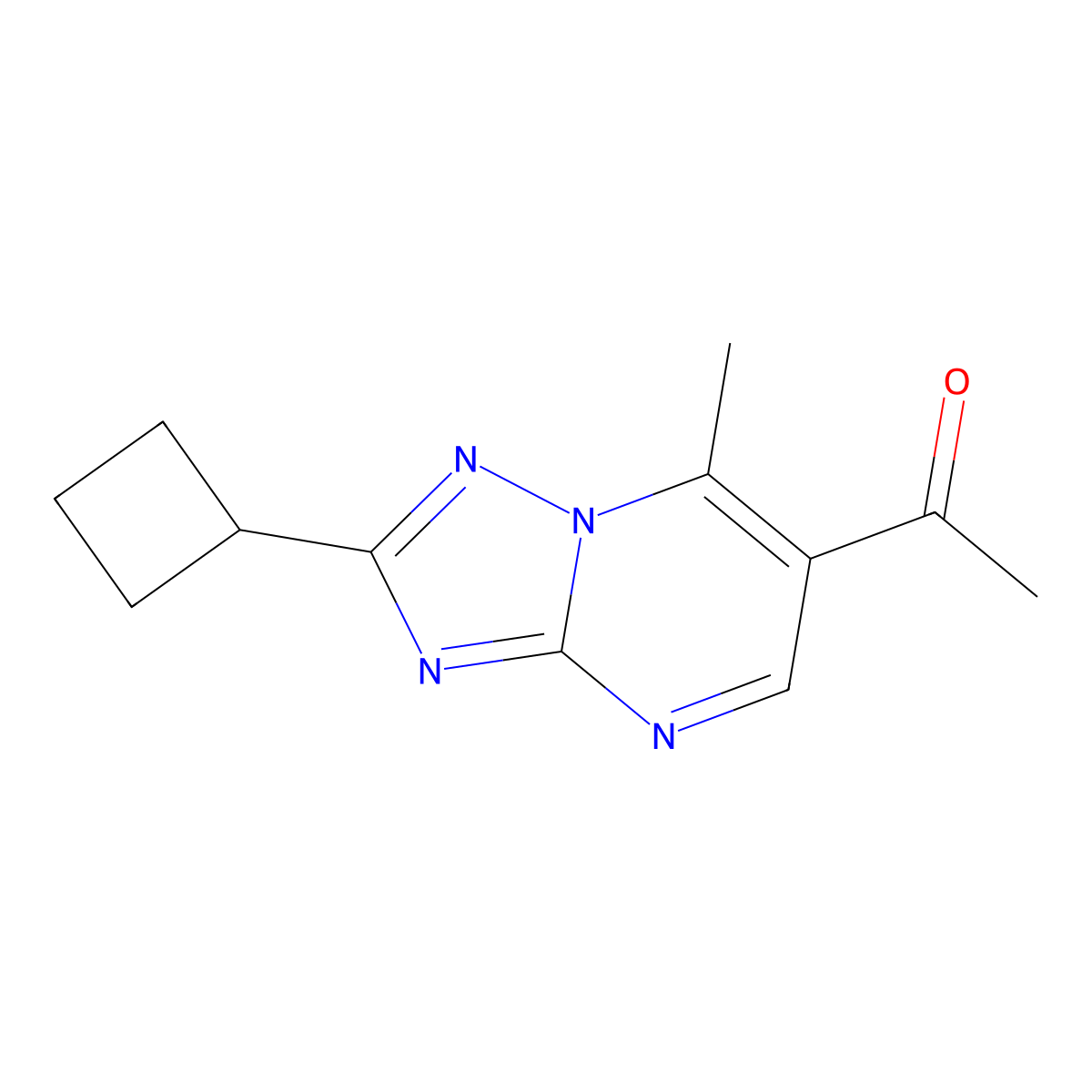 1-(2-Cyclobutyl-7-methyl[1,2,4]triazolo[1,5-a]pyrimidin-6-yl)ethanone molecular structure, CAS 1379811-69-4