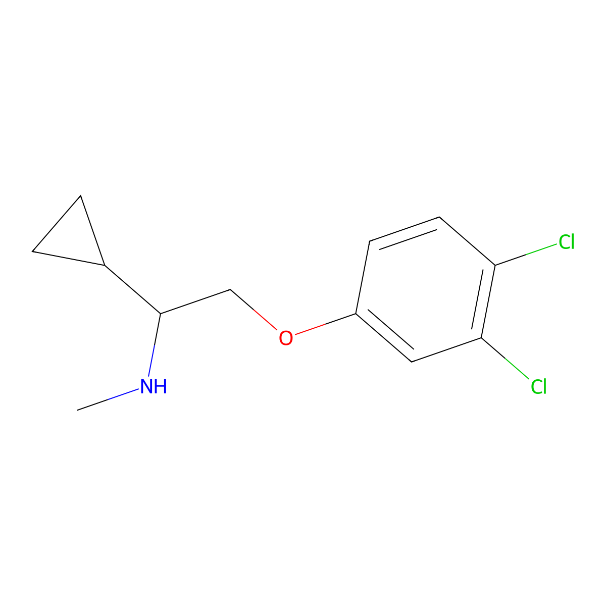 [1-Cyclopropyl-2-(3,4-dichlorophenoxy)ethyl]methylamine molecular structure, CAS 1379811-70-7