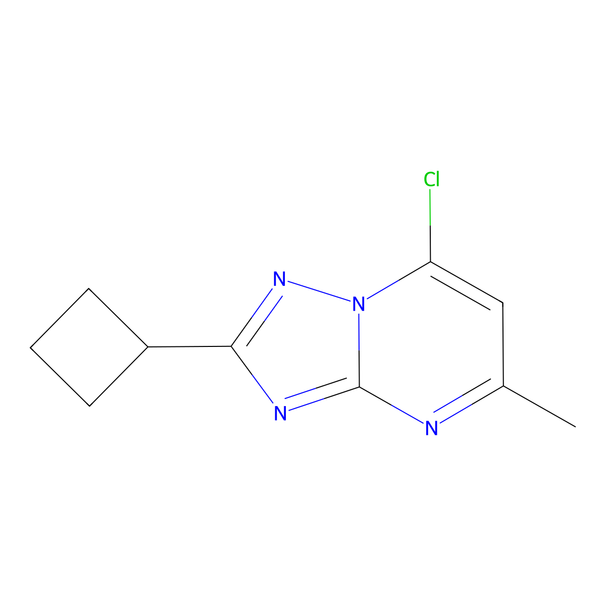 7-Chloro-2-cyclobutyl-5-methyl-[1,2,4]triazolo[1,5-a]pyrimidine molecular structure, CAS 1379811-78-5