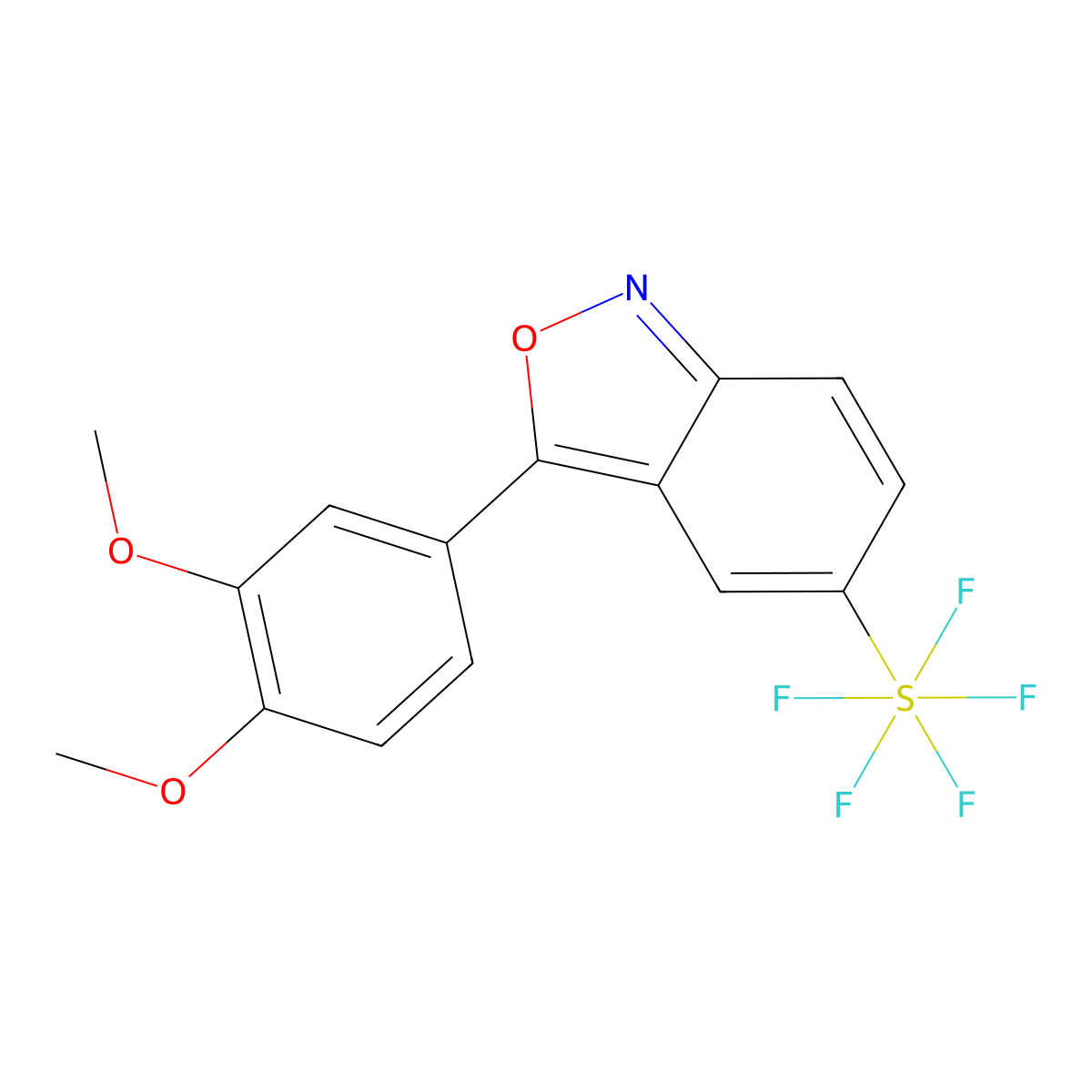3-(3,4-Dimethoxyphenyl)-5-(pentafluorosulfanyl)benzo[c]isoxazole molecular structure, CAS 1379811-80-9