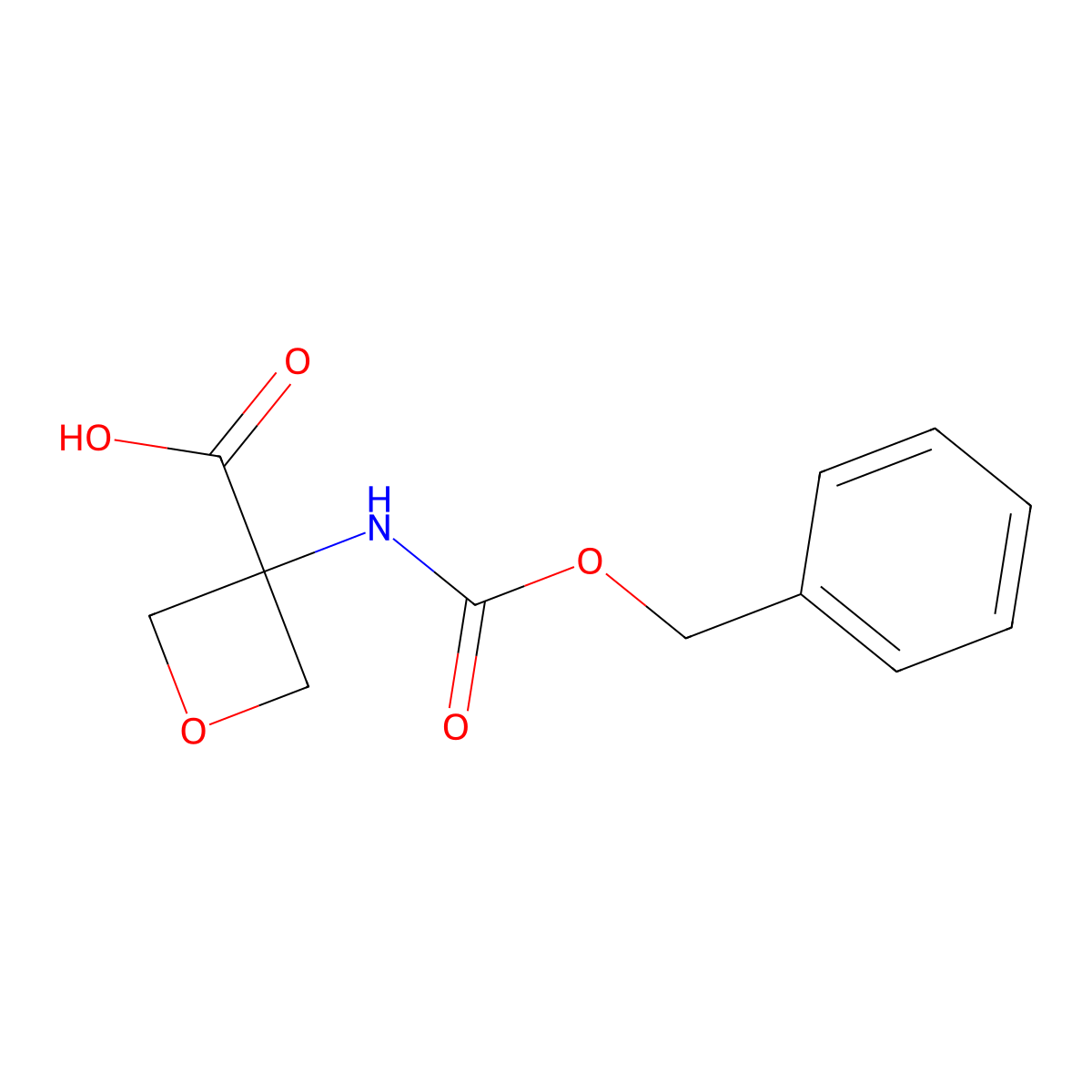 3-(((Benzyloxy)carbonyl)amino)oxetane-3-carboxylic acid molecular structure, CAS 1379811-81-0