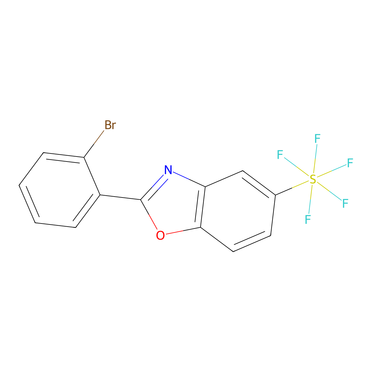 2-(2-Bromophenyl)-5-(pentafluorosulfanyl)benzooxazole molecular structure, CAS 1379811-82-1