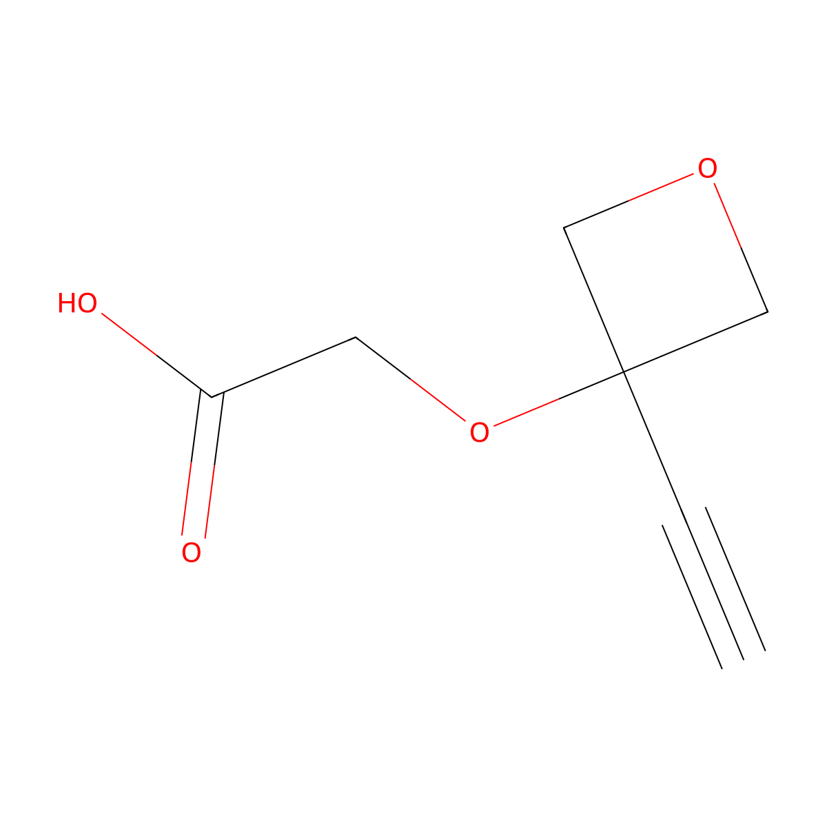2-((3-Ethynyloxetan-3-yl)oxy)acetic acid molecular structure, CAS 1379811-83-2