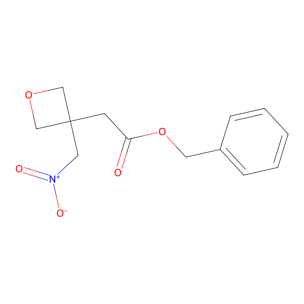 Benzyl 2-(3-(nitromethyl)oxetan-3-yl)acetate molecular structure, CAS 1379811-87-6