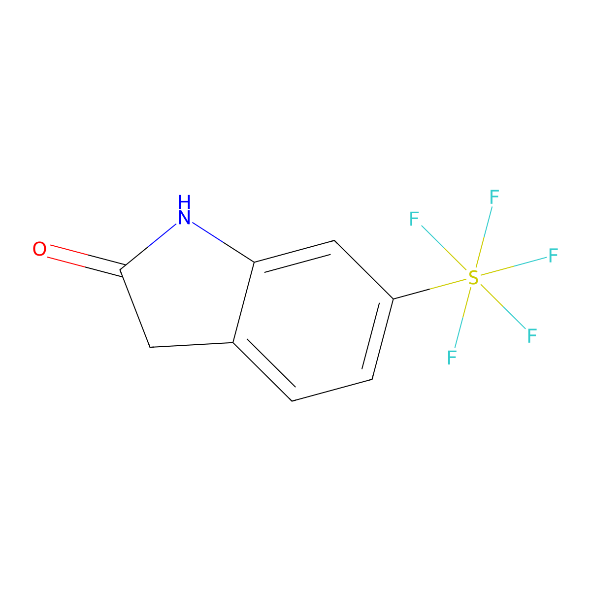 (OC-6-21)-(2,3-Dihydro-2-oxo-1H-indol-6-yl)pentafluorosulfur molecular structure, CAS 1379811-89-8