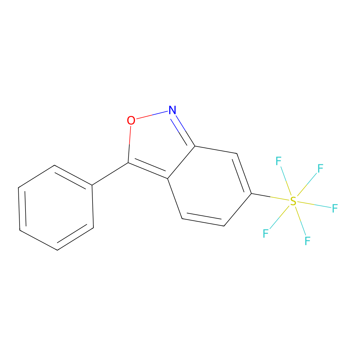 (OC-6-21)-Pentafluoro(3-phenyl-2,1-benzisoxazol-6-yl)sulfur molecular structure, CAS 1379811-92-3