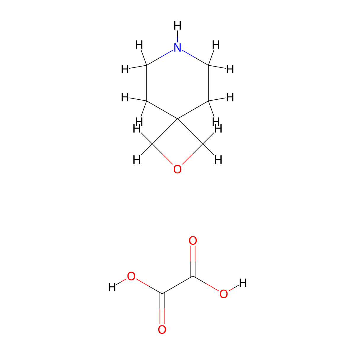 2-Oxa-7-azaspiro[3.5]nonane, ethanedioate (1:1) molecular structure, CAS 1379811-94-5