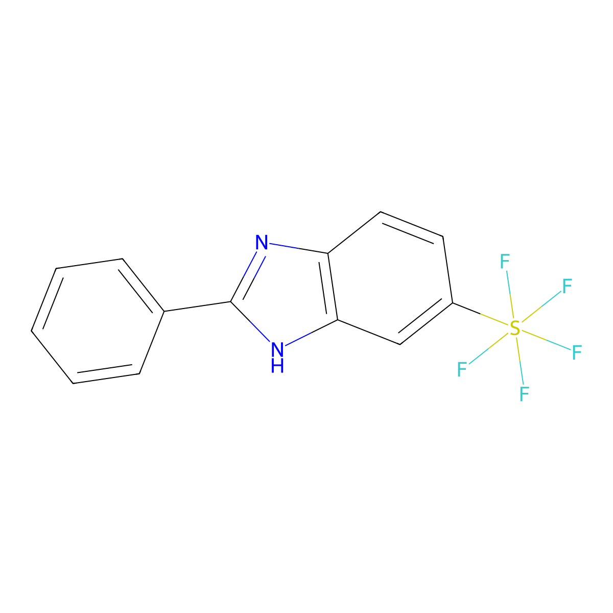 2-Phenyl-5-(pentafluorosulfanyl)-1H-benzoimidazole molecular structure, CAS 1379811-95-6