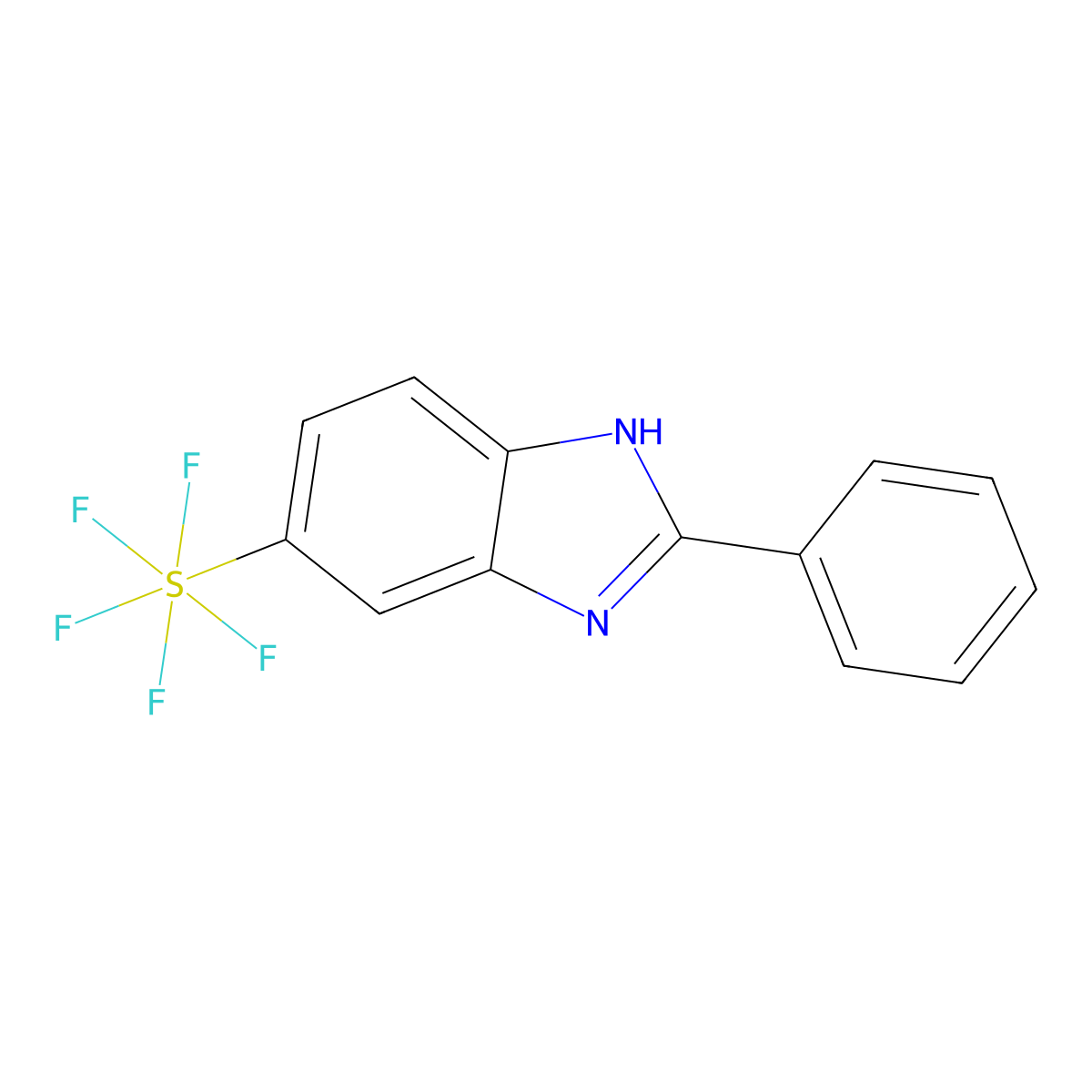 2-Phenyl-5-(pentafluorosulfanyl)-1H-benzoimidazole molecular structure, CAS 1379811-95-6