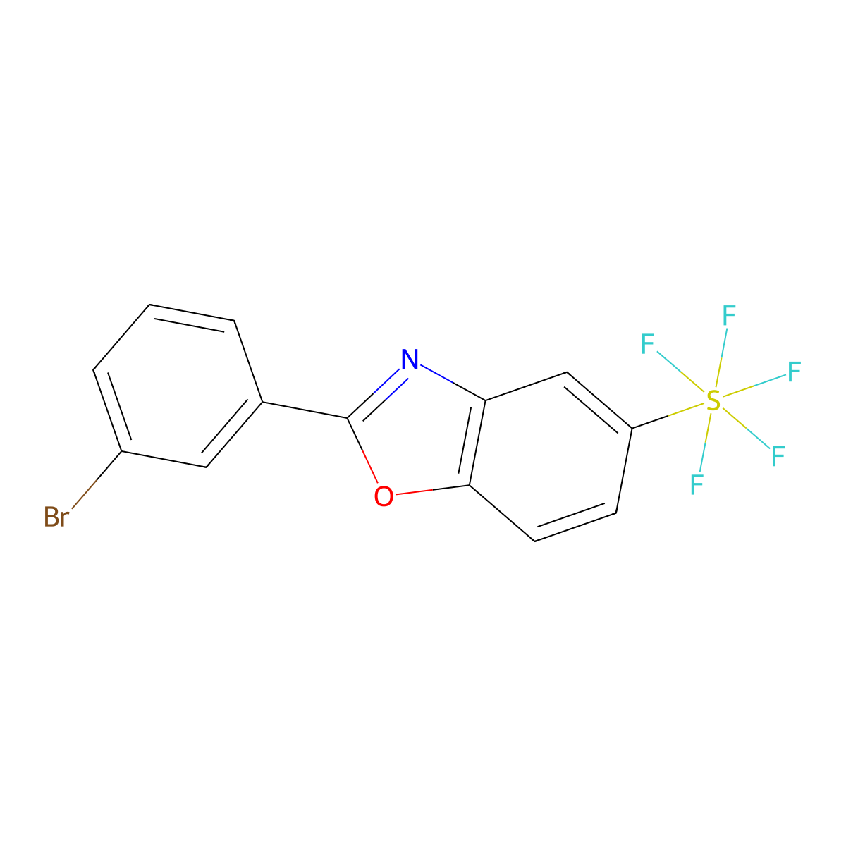 2-(3-Bromophenyl)-5-(pentafluorosulfanyl)benzooxazole molecular structure, CAS 1379812-03-9