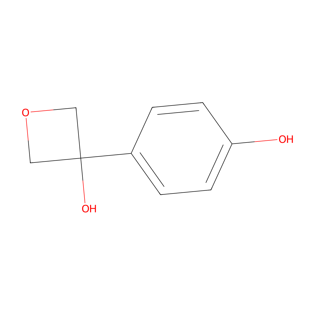 3-(4-Hydroxyphenyl)oxetan-3-ol molecular structure, CAS 1379812-10-8