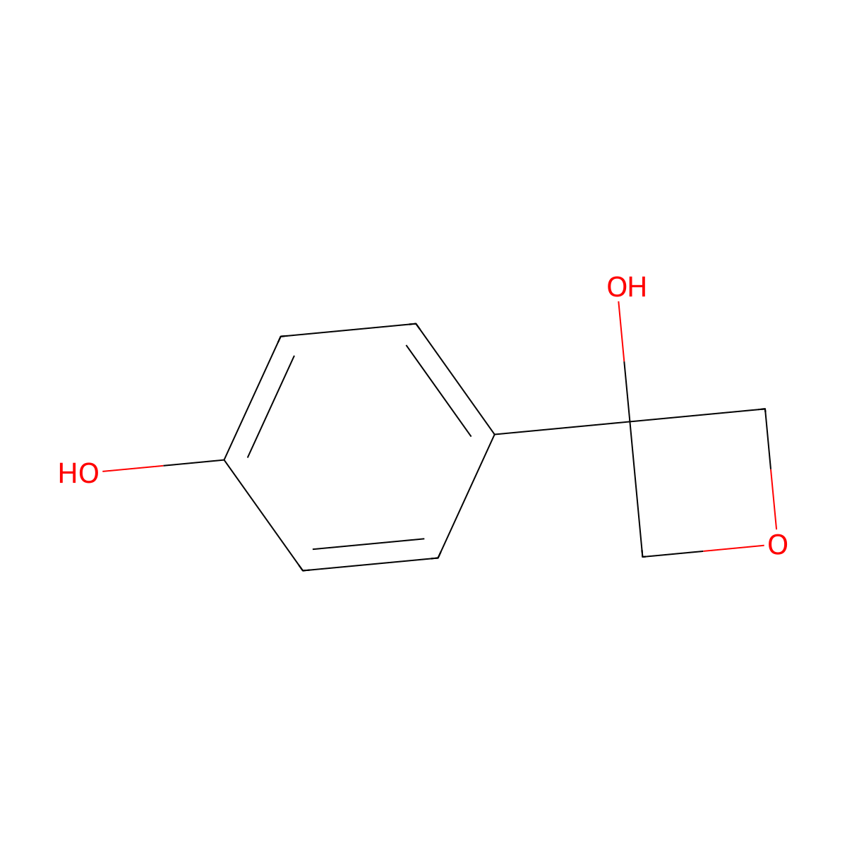 3-(4-Hydroxyphenyl)oxetan-3-ol molecular structure, CAS 1379812-10-8