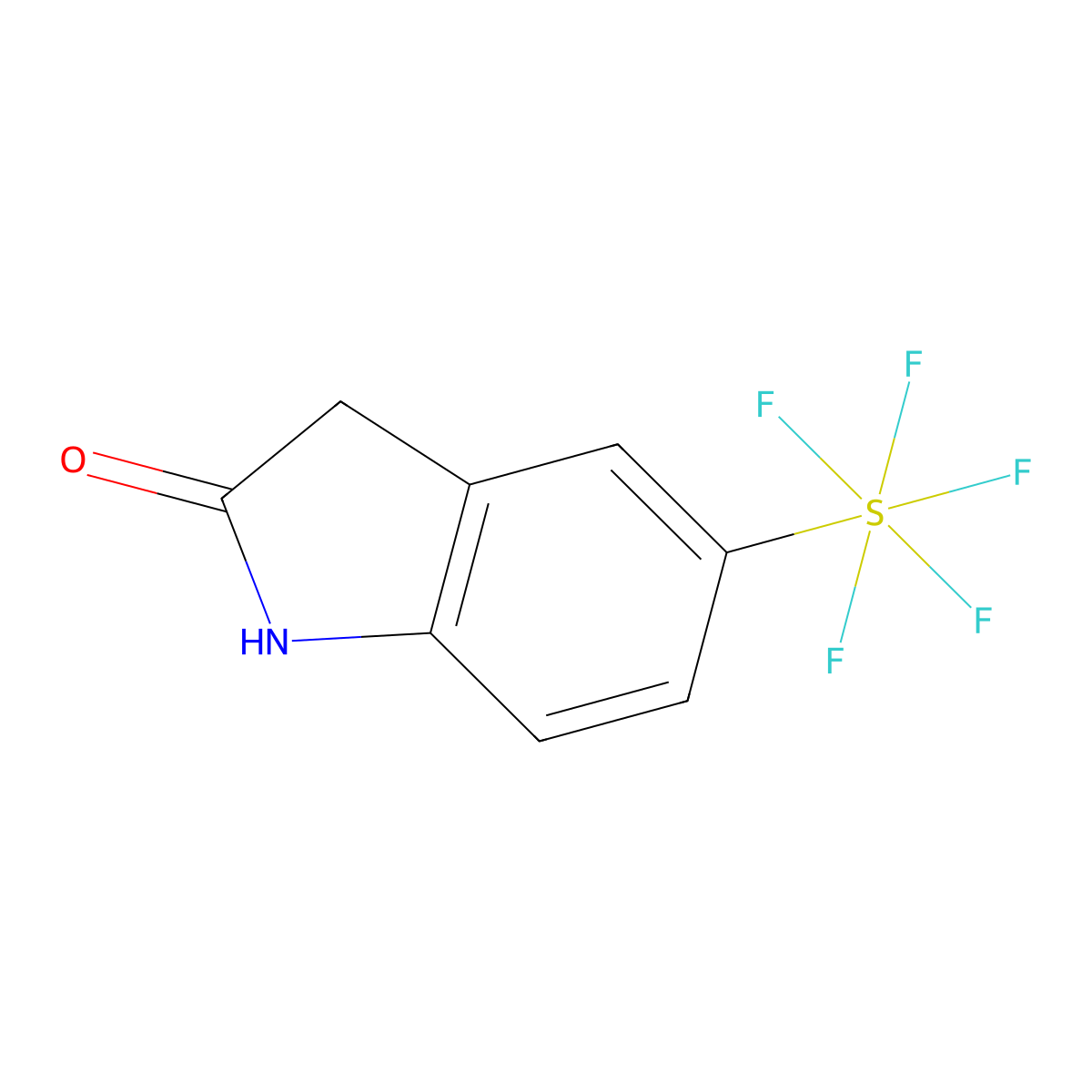 5-(Pentafluorosulfanyl)-1,3-dihydro-indol-2-one molecular structure, CAS 1379812-11-9