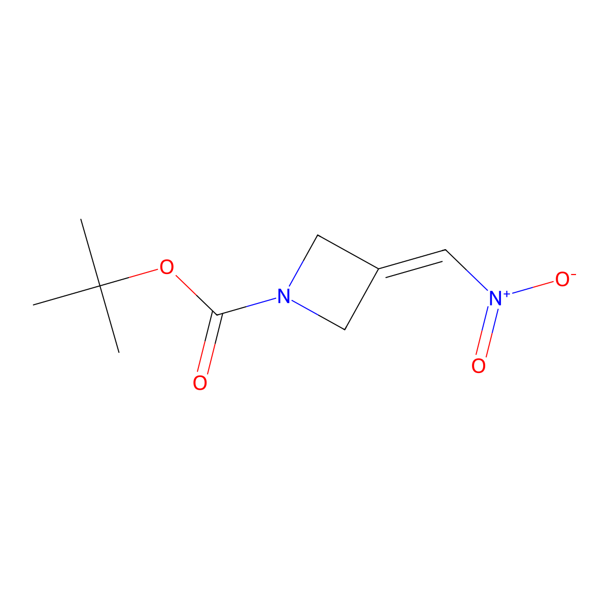 tert-Butyl 3-(nitromethylene)azetidine-1-carboxylate molecular structure, CAS 1379812-12-0