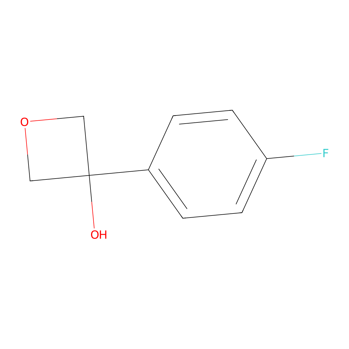 3-(4-Fluorophenyl)oxetan-3-ol molecular structure, CAS 1379812-16-4