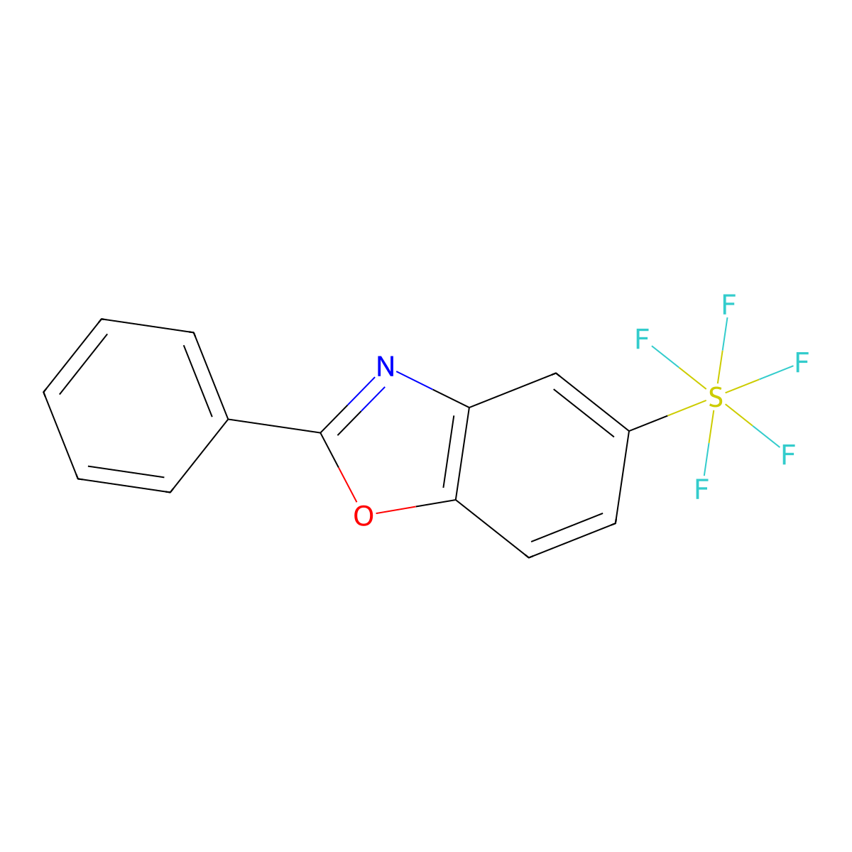 2-Phenyl-5-(pentafluorosulfanyl)benzooxazole molecular structure, CAS 1379812-18-6
