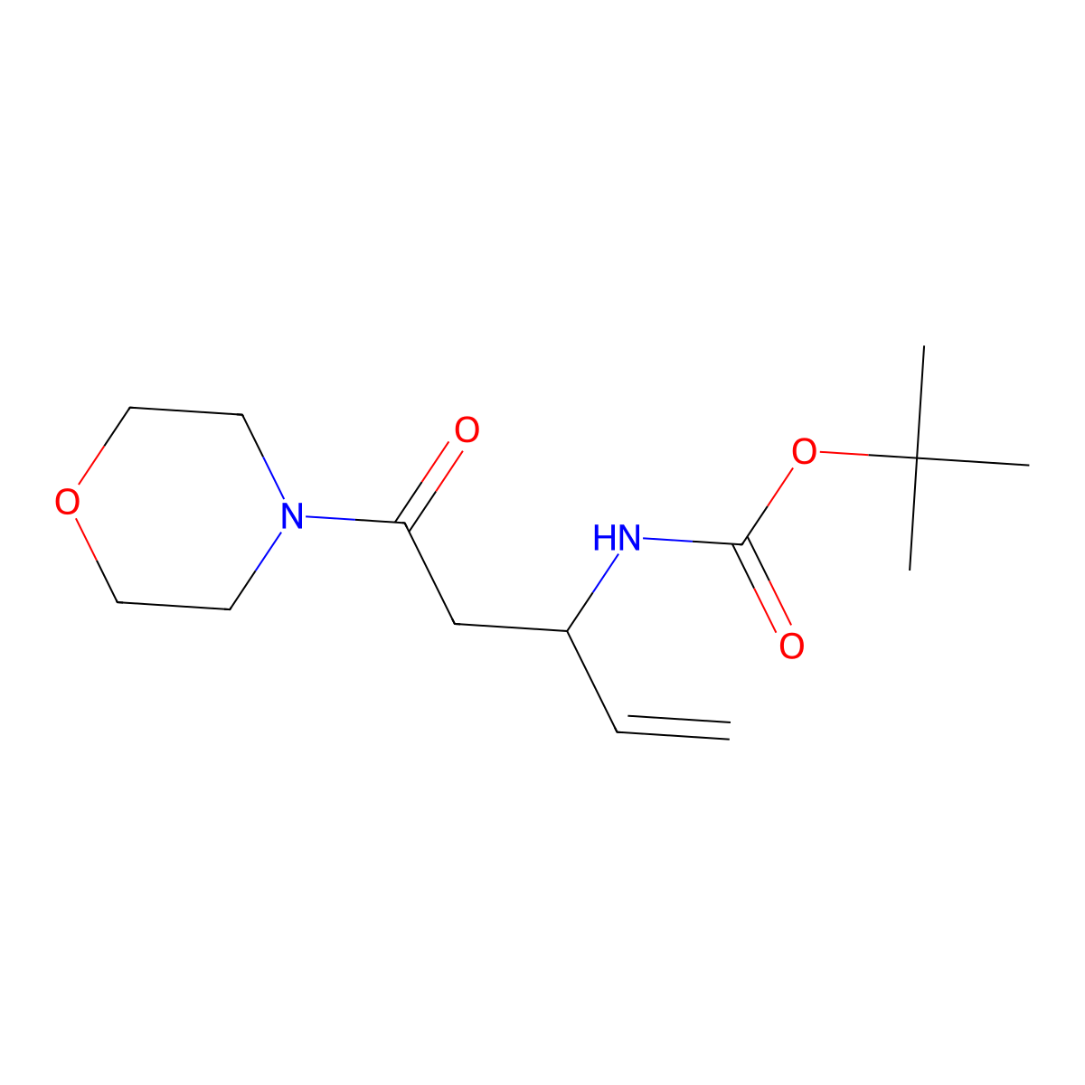 N-Boc-(+/-)-3-aminopent-4-en-(morpholin-4-yl)-amide molecular structure, CAS 1379812-21-1