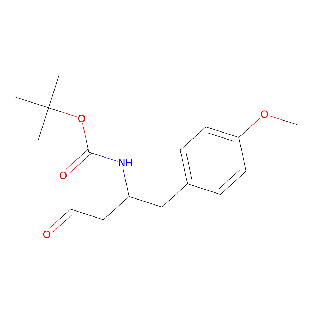 N-Boc-(+/-)-amino-4-methoxyphenylbutanal molecular structure, CAS 1379812-22-2