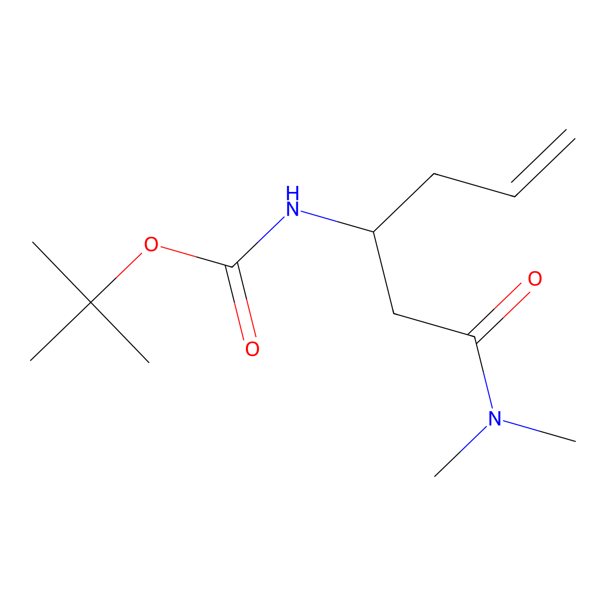 N-Boc-(+/-)-3-amino-hex-5-endimethylamide molecular structure, CAS 1379812-27-7