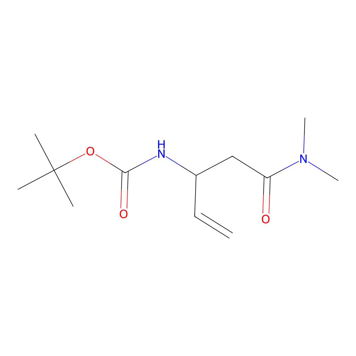 N-Boc-(+/-)-3-aminopent-4-endimethylamide molecular structure, CAS 1379812-28-8