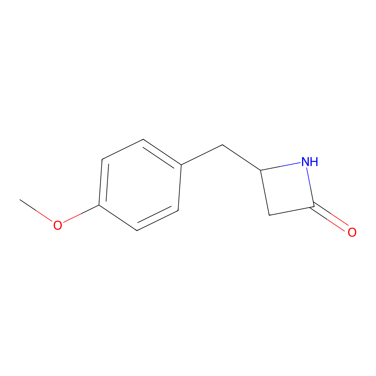 4-[(4-Methoxyphenyl)methyl]azetidin-2-one molecular structure, CAS 1379812-30-2
