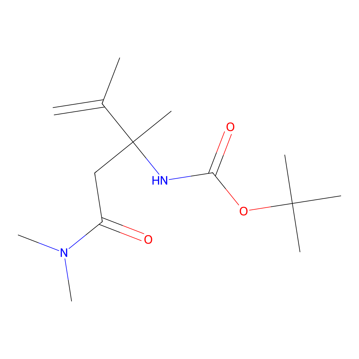 N-Boc-(+/-)-3-amino-3,4-dimethylpent-4-endimethylamide molecular structure, CAS 1379812-33-5