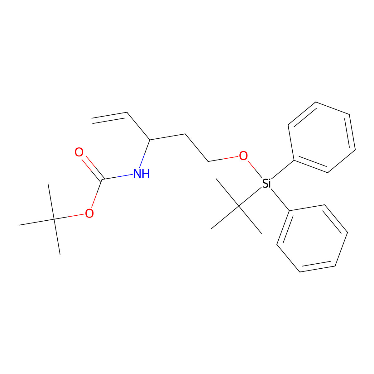 N-Boc-(+/-)-1-[{tert-butyl(diphenyl)silyl}oxy]pent-4-en-3-amine molecular structure, CAS 1379812-36-8