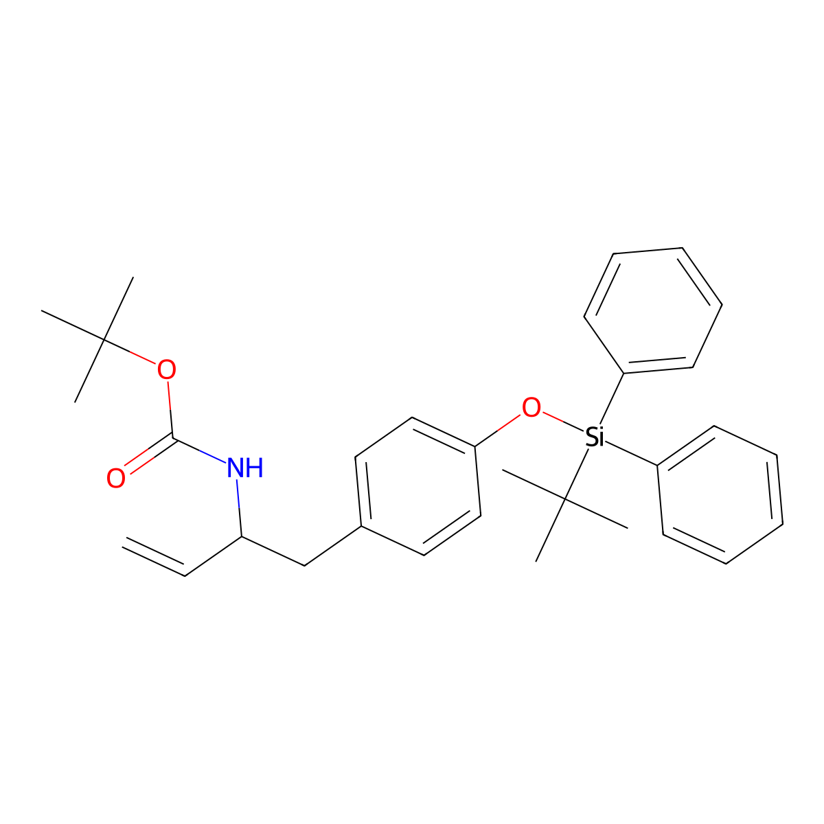 N-Boc-(+/-)-4-(4-{[tert-butyl(diphenyl)silyl]oxy}-phenyl)-3-amino-1-buten molecular structure, CAS 1379812-37-9