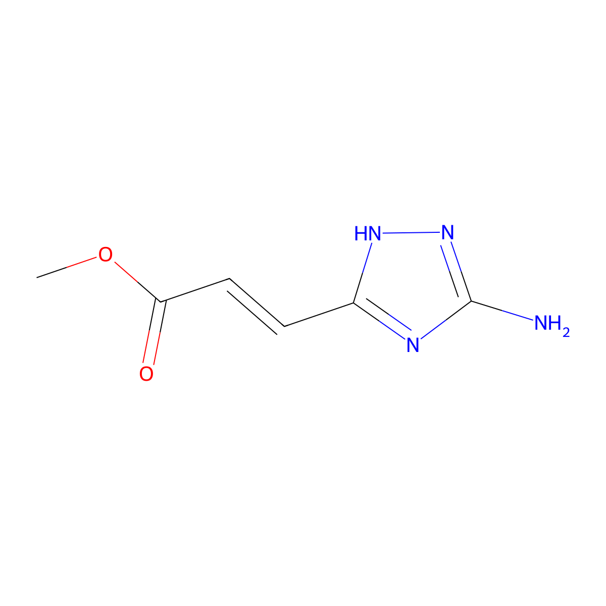 methyl (2Z)-3-(5-amino-1H-1,2,4-triazol-3-yl)acrylate molecular structure, CAS 1379821-54-1