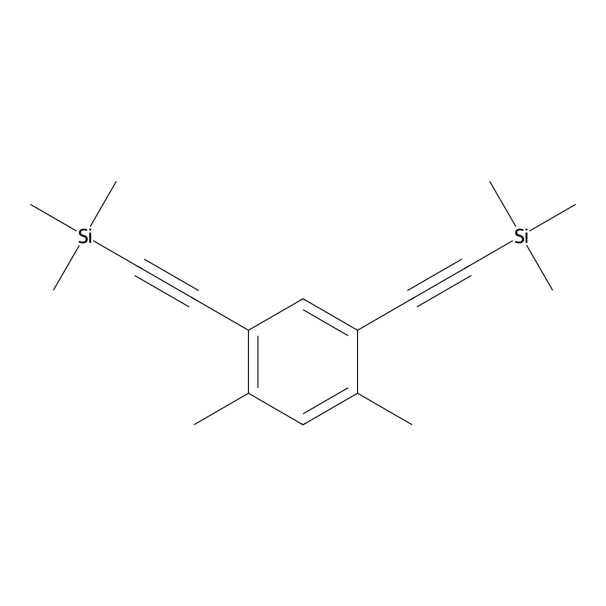 1,5-Dimethyl-2,4-bis[2-(trimethylsilyl)ethynyl]benzene molecular structure, CAS 1379822-08-8