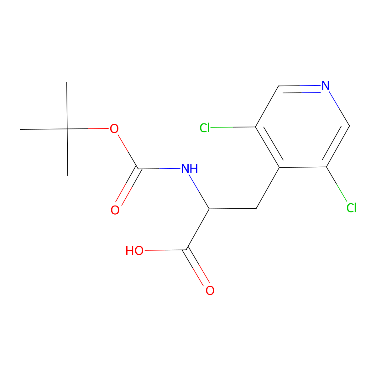 2-{[(Tert-butoxy)carbonyl]amino}-3-(3,5-dichloropyridin-4-yl)propanoic acid molecular structure, CAS 1379830-59-7