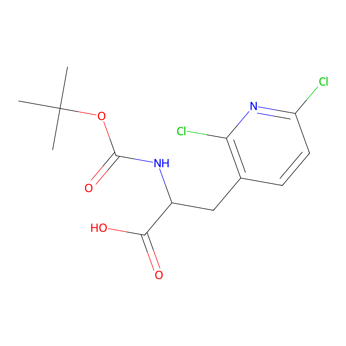 2-{[(Tert-butoxy)carbonyl]amino}-3-(2,6-dichloropyridin-3-yl)propanoic acid molecular structure, CAS 1379830-63-3