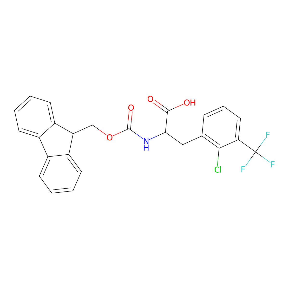 Fmoc-L-Phe(2-Cl,3-CF3)-OH molecular structure, CAS 1379831-67-0