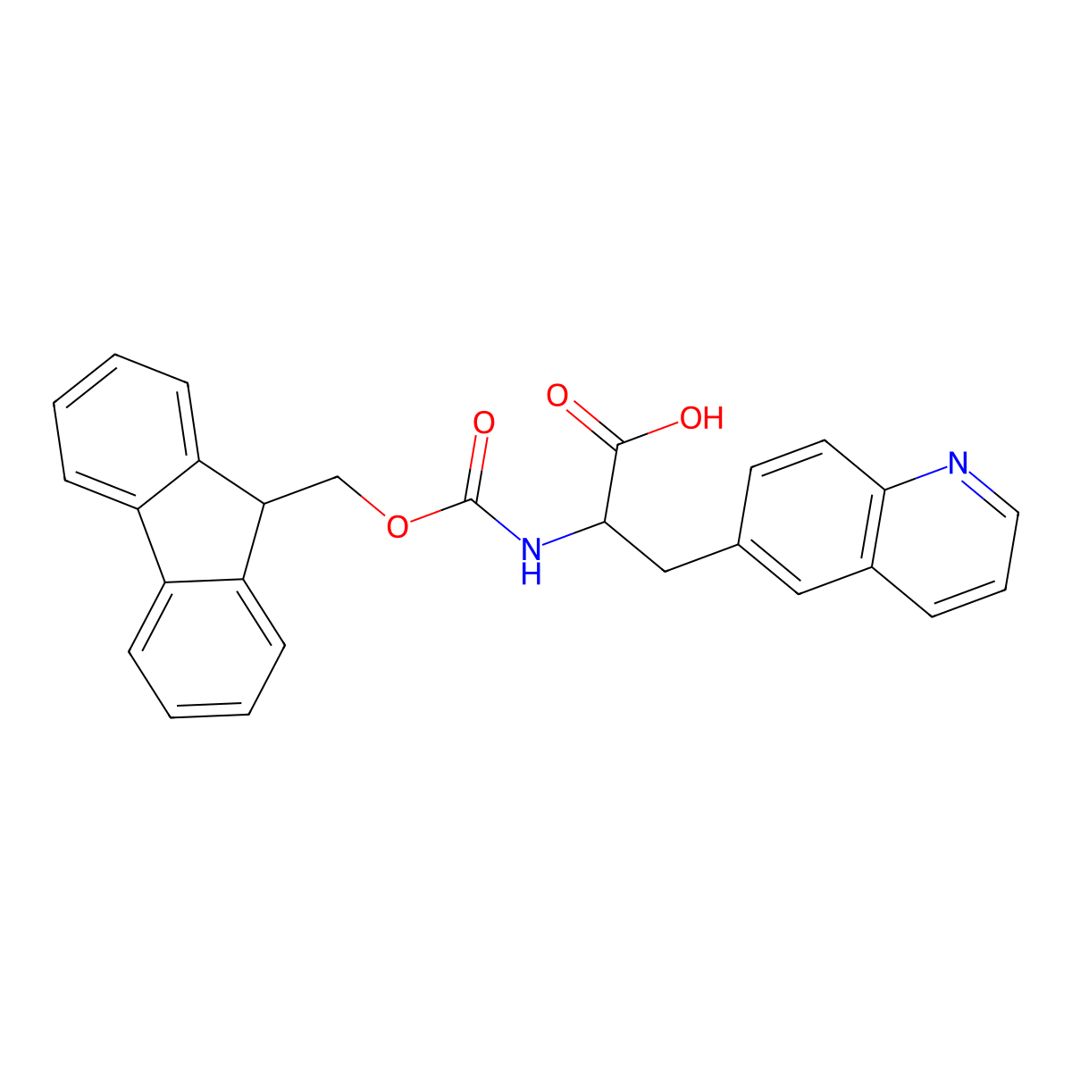 Fmoc-3-(6-Quinolyl)-DL-Ala-OH molecular structure, CAS 1379831-78-3