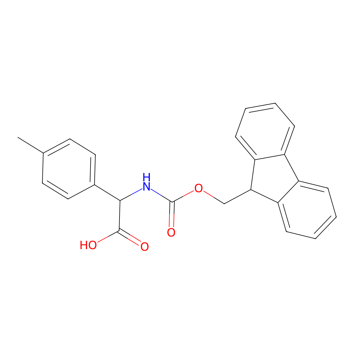 2-((((9H-fluoren-9-yl)methoxy)carbonyl)amino)-2-(4-methylphenyl)acetic acid molecular structure, CAS 1379832-75-3