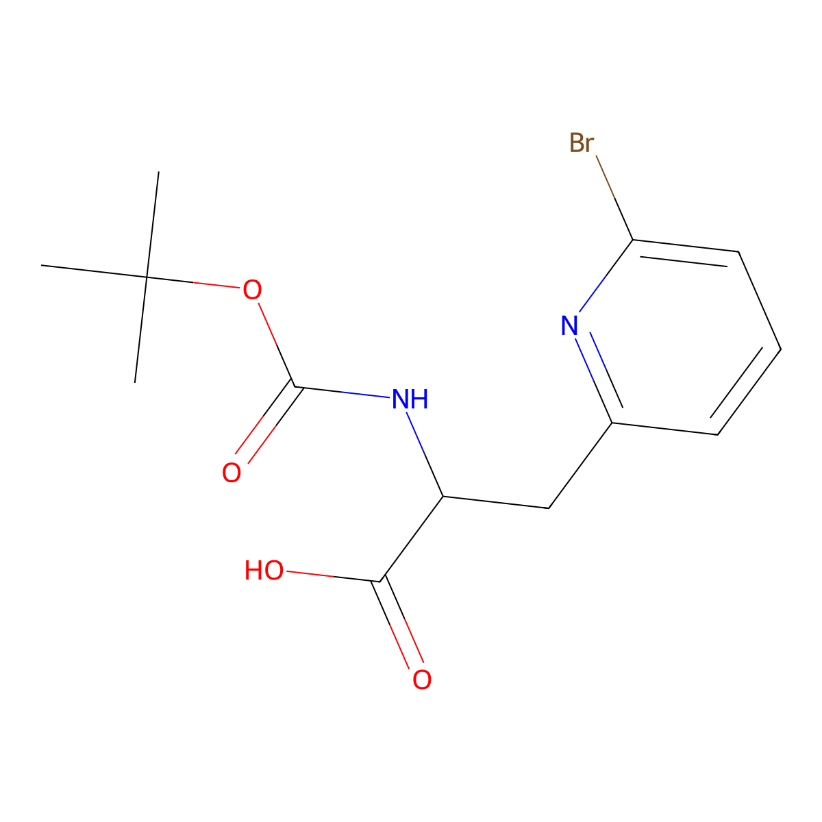 3-(6-Bromopyridin-2-yl)-2-{[(tert-butoxy)carbonyl]amino}propanoicacid molecular structure, CAS 1379833-34-7