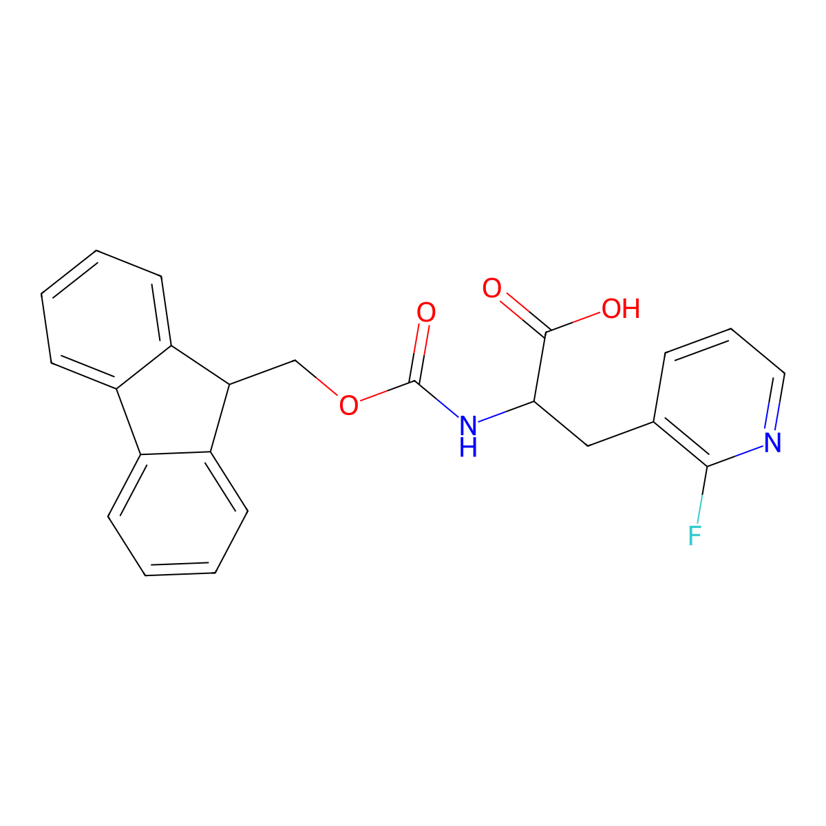 2-({[(9H-fluoren-9-yl)methoxy]carbonyl}amino)-3-(2-fluoropyridin-3-yl)propanoic acid molecular structure, CAS 1379834-29-3