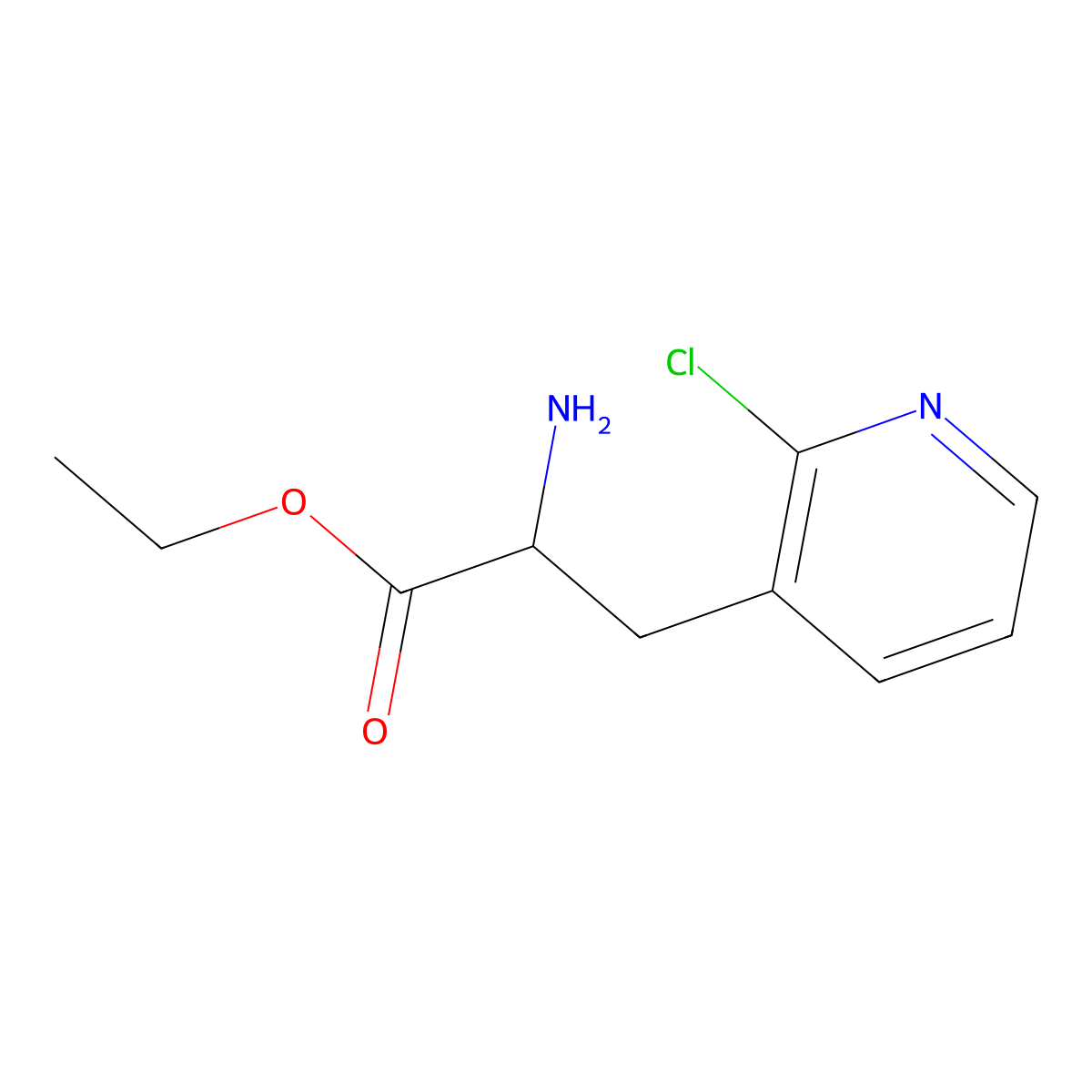 Ethyl 2-amino-3-(2-chloropyridin-3-yl)propanoate molecular structure, CAS 1379834-69-1