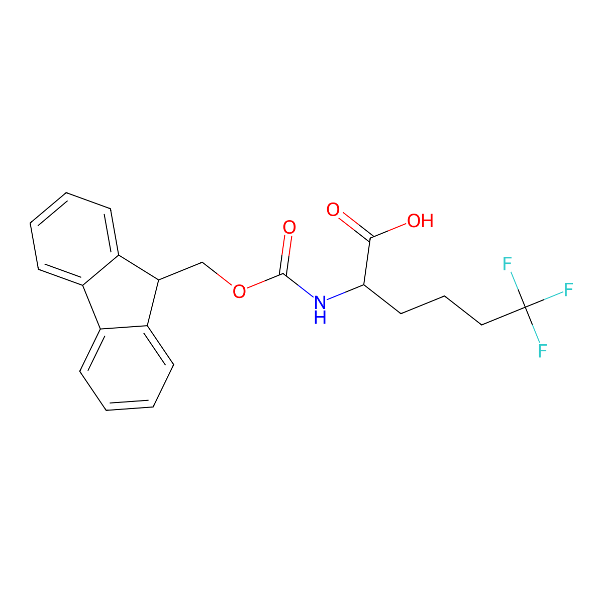 2-({[(9H-fluoren-9-yl)methoxy]carbonyl}amino)-6,6,6-trifluorohexanoic acid molecular structure, CAS 1379836-84-6