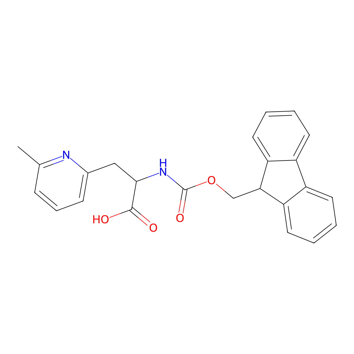 2-({[(9H-fluoren-9-yl)methoxy]carbonyl}amino)-3-(6-methylpyridin-2-yl)propanoic acid molecular structure, CAS 1379837-97-4