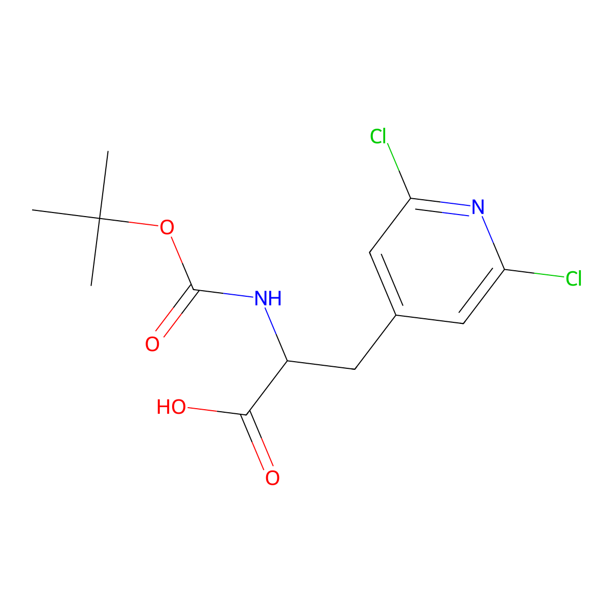 2-{[(Tert-butoxy)carbonyl]amino}-3-(2,6-dichloropyridin-4-yl)propanoic acid molecular structure, CAS 1379838-17-1