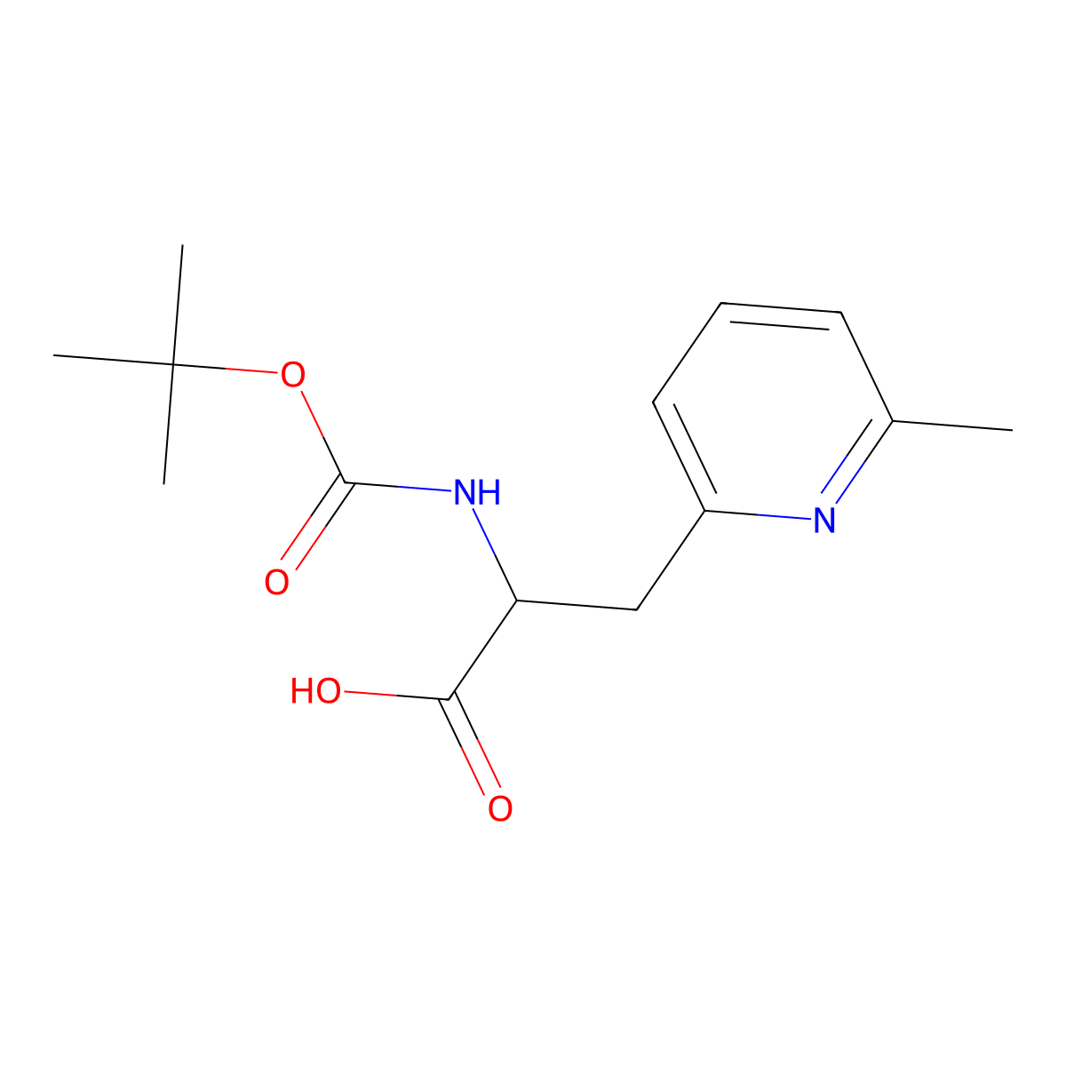 2-{[(Tert-butoxy)carbonyl]amino}-3-(6-methylpyridin-2-yl)propanoic acid molecular structure, CAS 1379839-26-5