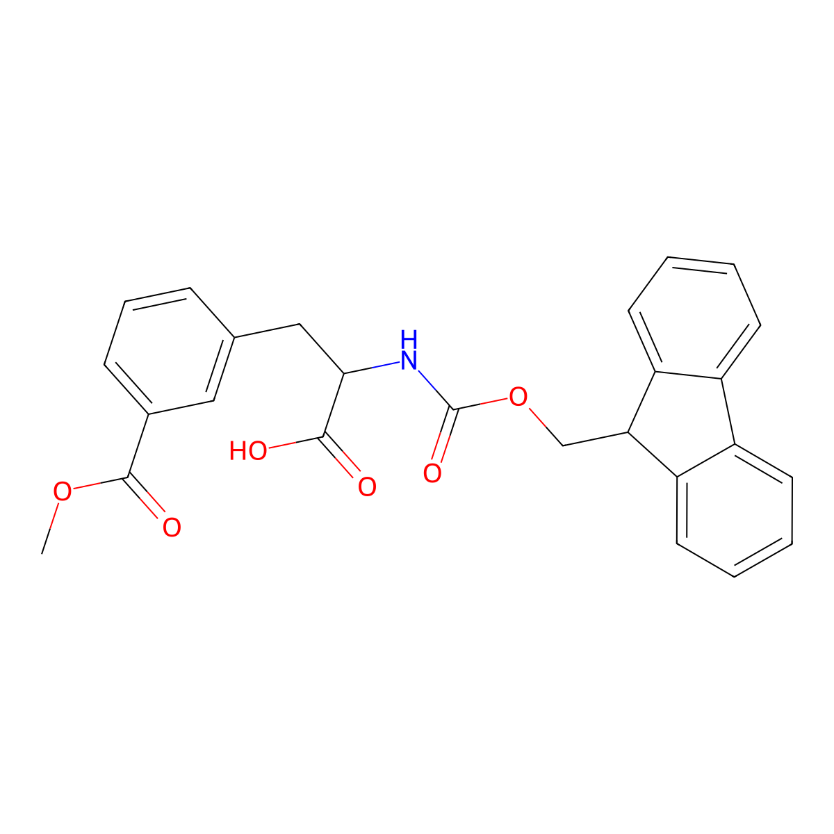 2-({[(9H-fluoren-9-yl)methoxy]carbonyl}amino)-3-[3-(methoxycarbonyl)phenyl]propanoic acid molecular structure, CAS 1379841-08-3