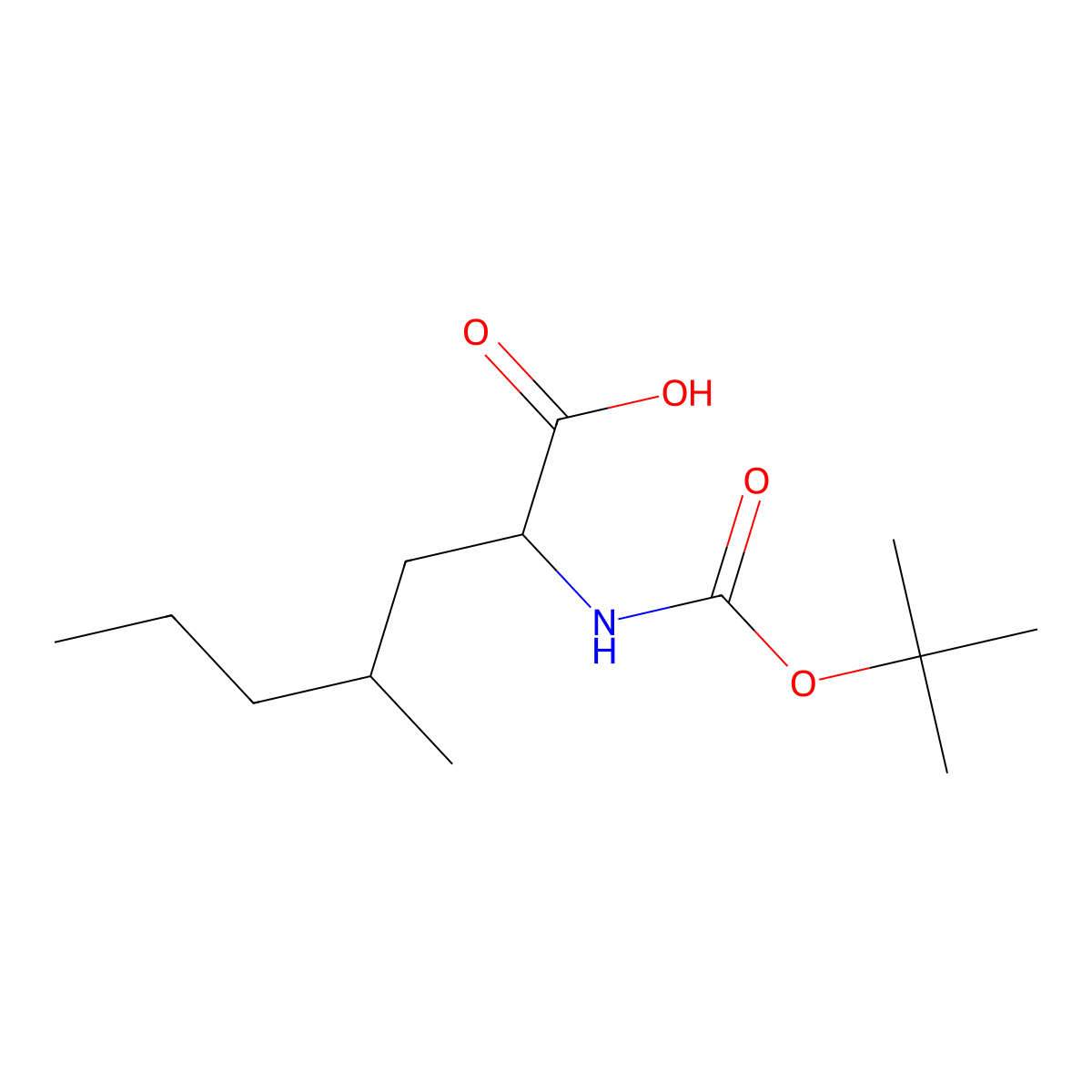 2-{[(Tert-butoxy)carbonyl]amino}-4-methylheptanoic acid molecular structure, CAS 1379843-54-5